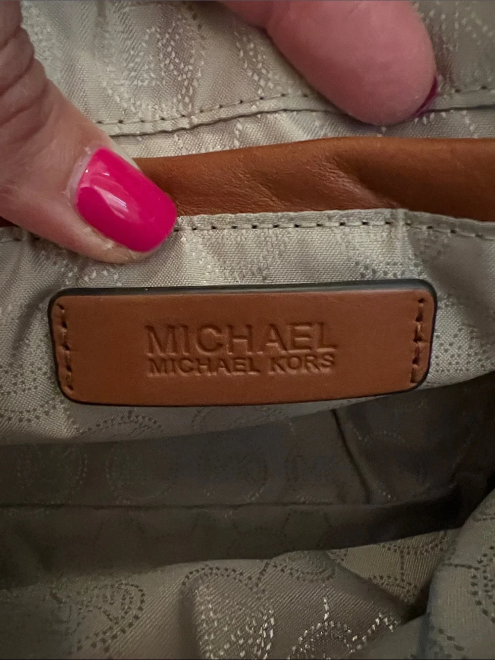 Michael Kors Brown and Tan MK Logo Dome Satchel with Wallet